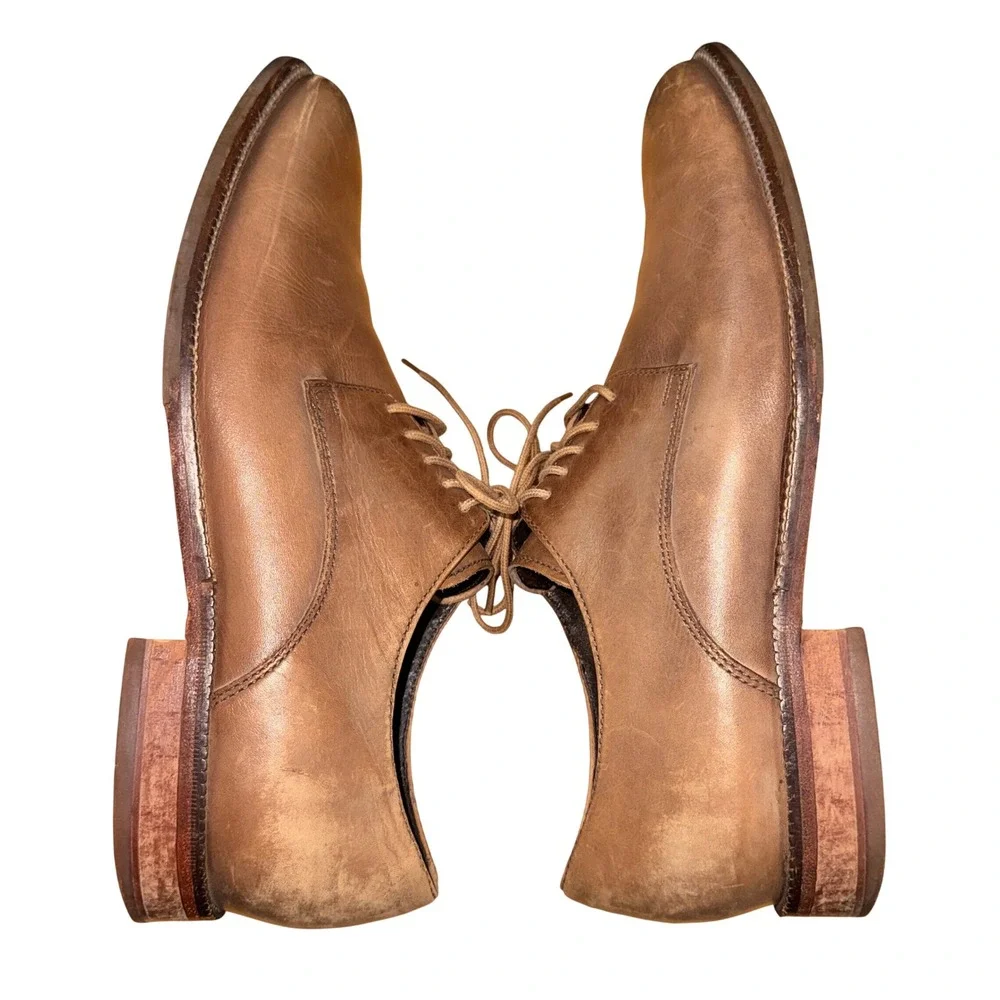 Cole Haan Derby Shoes Mens 8.5 Pre-Owned Dress Shoes Tan Leather Lace Up C11434